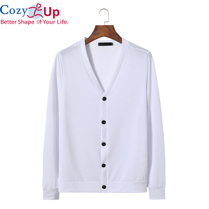 Men's v neck hot sale button down sweater