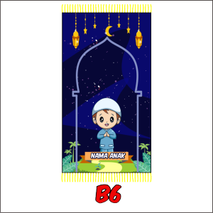 Sajadah Anak Karakter Gratis Tambah Nama Custom Kecil Treveling Deangan Motif laki laki Perempuan COD PRE ORDER