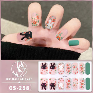 Cs Series New Year Red Style Nail Stickers Flower Cartoon Waterproof non-toxic Nail Stickers
