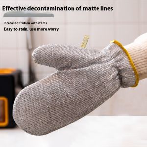 LEBI Silver Silk Dishwashing Gloves Single Kitchen Household Cleaning Oil-Proof Waterproof Bamboo Fiber Gloves Fabulous Dish Washing Product