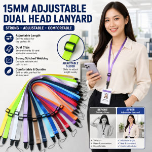 15mm Sewn Adjustable Double-Ended Aircraft Buckle Lanyard Retractable Adjustable Lanyard Hands-Free Hanging Rope Accessories