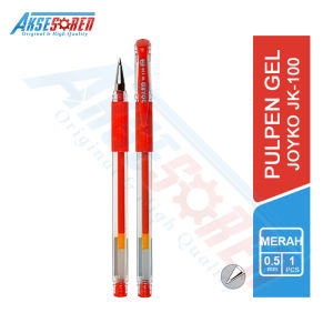 Pulpen Gel 1 Pcs Joyko [JK-100/0.5 mm] / Bolpoin Bulpoin Bulpen Bolpen Balpoint Balpen Bolpoint Jel Satu Buah Murah / Ball Pen Pena Warna Hitam Biru Merah 1 Biji