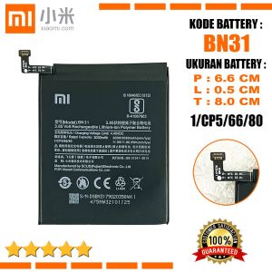 Baterai Xiaomi Redmi Note 5A Pro / 5 Prime / 5A Prime / Mi 5X / Mi5X / Mi A1 / S2 / BN31 Original