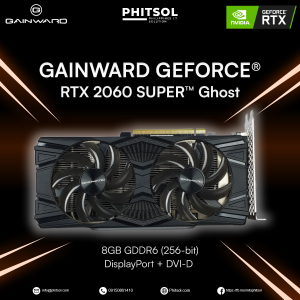 GAINWARD GEFORCE RTX 2060 SUPER Ghost Gaming GPU | 8GB GDDR6 | Dual Fan | DisplayPort + DVI-D | Pre-Owned