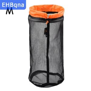 [COD] EHBqna SPORTS กระเป๋าตาข่ายน้ำหนักเบามากสำหรับใส่ของเดินทางกระเป๋าแบบมีเชือกผูกสำหรับตั้งแคมป์เดินทางท่องเที่ยวเครื่องมือเดินป่าอุปกรณ์เสริมอเนกประสงค์