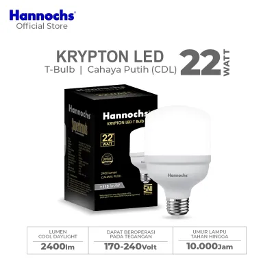 Hannochs Lampu Bohlam LED Krypton T Bulb 22W Cahaya Putih