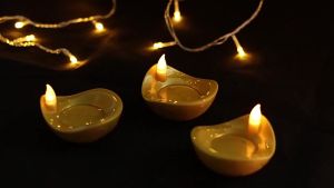 SG Stock Deepavali Diwali Water Sensor Floating Flameless LED Candle Oil Lamp Indoor Outdoor Festival Decoration Items