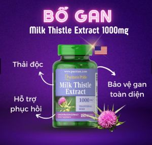 Thải độc gan bổ gan làm mát gan tăng cường chức năng gan Milk Thistle Extract 1000mg 90-180 viên