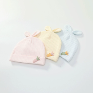 Ấm cúng Mũ trẻ em mũ cho trẻ sơ sinh thoáng khí dệt kim Mũ bông cho W/màu trơn tai thỏ Beanie da thân thiện với trẻ sơ sinh đáng yêu