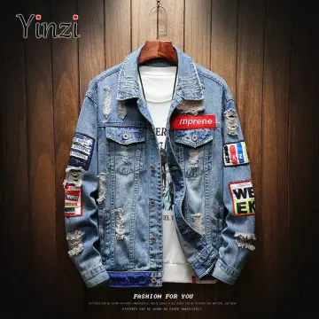 Shop Punk Denim Jacket online Lazada .my