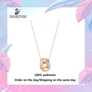 💖 Swarovski 💖 Womens fashion rose Gold Pendant M524052 round cross-wound diamond pendant necklace Valentine gift Birthday gift