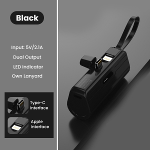 Mini Power Banks 2in1 5000mAh/20000mAh Portable Built in Cable Power Bank PD20W Superfast charging Type-C/iphone