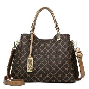 Túi tote nữ thời trang họa tiết monogram cổ điển cao cấp phối màu tương phản dung tích lớn dùng đi làm bán sỉ.