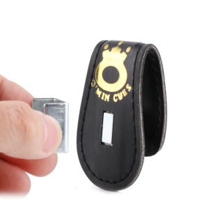 Magnetic Chalk Holder PU Leather Billiard Chalk Holder Snooker Pool Billiards Snooker Magnetic Chalk Holder w/ Belt Clip