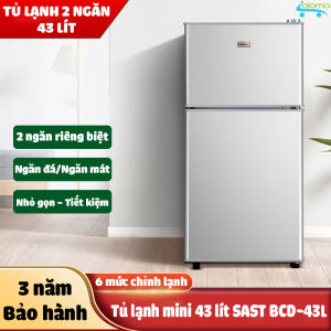 Tủ lạnh mini 2 ngăn đông đá và làm mát HunD 58L cho gia đình người ở trọ khách sạn chung cư mini - Tủ lạnh đựng hoa quả thực phẩm nước giải khát - Tủ bảo quản mỹ phẩm trữ sữa mẹ - Tủ lạnh 2 ngăn BH 2 năm
