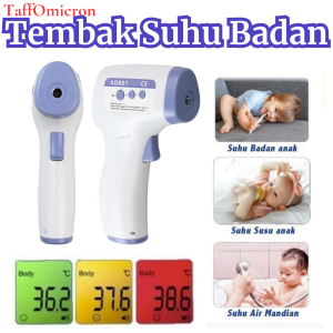COD Kirim Cepat TaffOmicron Thermogun Thermometer Digital Tembak Suhu Badan Bayi Infrared AD801
