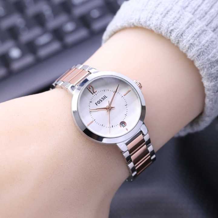 Jam Tangan Fossil Fashion Wanita Kaca Crystal Belimbing Mewah