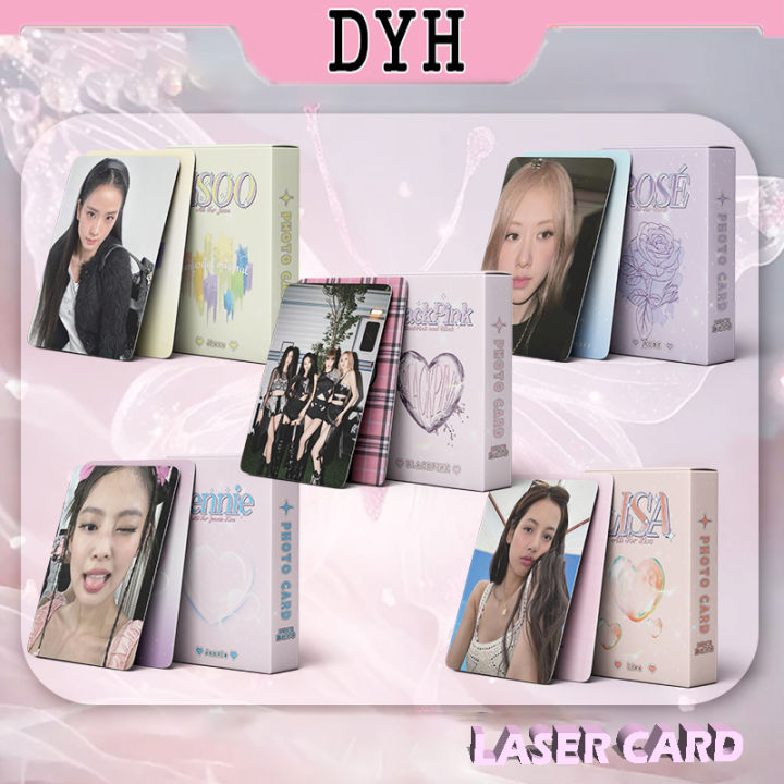 50pcs/box%20BLACKPINK%20Laser%20Photocard%20LISA%20JENNIE%20ROSE%20JISOO%20Kpop%20Album%20Lomo%20Cards%20Postcards%20-%20Image%202