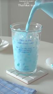 Ly cốc thuỷ tinh trong suốt miệng loe hoạ tiết in chữ phong cách Hàn Quốc 350ml - Chihirostore.decor