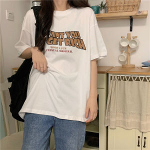 Cherry 2329เสื้อยืดแฟชั่น2022 oversize เสื้อคอกลมแขนสั้นสกรีนลายเทพธิดา
