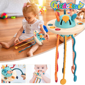 KiddoZone Soft Silicone Drawstring Grip Baby Sensory Development Toys Chewable and Educational Gifts for 1-3 Year Old Boys and Girls