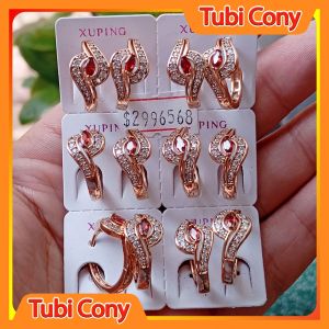 Bông tai nữ xuping mạ vàng đá đỏ BXP-2996568 - DX1 - Phong cách Hàn Quốc - Mang đi chơi rất đẹp