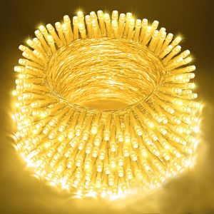 20M 220V transparent light string outdoor waterproof curtain light Fairy lights Christmas decoration LED string lights suitable for room Christmas tree Ramadan lampu XMAS