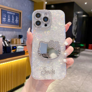 Cartoon Cat Mirror Love IMD Hard Case for iPhone 11 12 13 14 15 16 17 Pro Max Plus Air Casing Personalized Phone Case for iPhone 17 Case