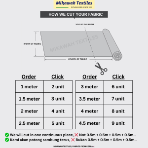 Kain Korea 100% Cotton Stripes Printed Bidang 60 -Mikawah Textiles Kain Pasang Korea