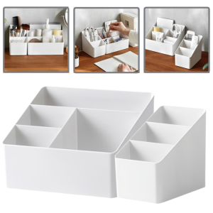 Creative Desktop Storage Box Desktop Organizer Pencil Holders Multi-function Cosmetics Storage Box Divided Cosmetics Storage Box