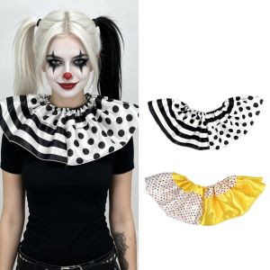 SJJL MALL Double Layer Halloween Clown Collar Polyester Fake Collar Neckpiece Satin Detachable Collar Party