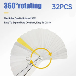 32pcs Stainless Steel Feeler Gauge Thickness Gauge Combination Plug Gauge Gap Gauge Clip Brass Sheet
