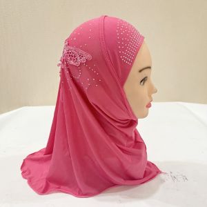 SIXIS Ren Khăn trùm đầu trẻ em Đá pha lê Đàn hồi Khăn choàng Hồi giáo  Khăn quấn đầu Mũ cầu nguyện hijab cho nữ Bé gái từ 2 đến 7 tuổi
