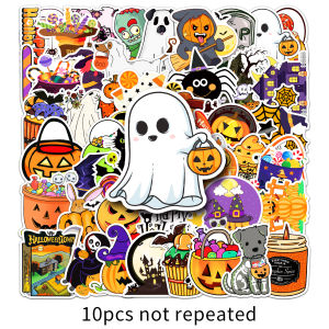 50pcs Holiday Decorative Halloween Sticker Cute Personality Creative Cartoon Graffiti Decals DIY Laptop Skateboard Laptop Sticker