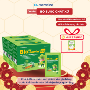 Combo 3 cốm vi sinh Bio acimin Fiber bổ sung chất xơ tự nhiên cải thiện tình trạng táo bón hộp 30 gói