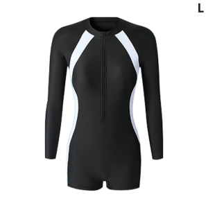 One Piece Swimsuit Women Long Sleeve Swimwear Zipper Surfing Monokini Push Up Body Suit Beachwear Bathing Suit