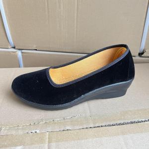 [Free Shipping] Canvas Shoes Square-Toe Wedge Heel Suitable For Hotel Staff WomenS Shoes Comfortable For Middle-Aged Women Slip-On Style Perfect For Square Dancing