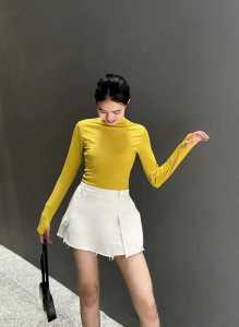 Set Đồ Bộ Nữ Thun Gân Thời Trang Ống Loa Có Túi - Phong Cách Hàn Quốc