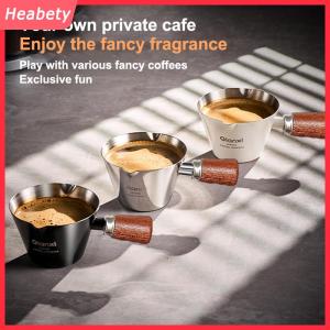 Heabety Cốc đong espresso cốc uống espresso cỡ nhỏ có tay cầm phụ kiện quầy bar cà phê mini có vòi hình chữ V