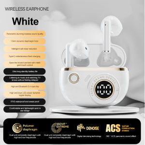 Kebidumei Bluetooth 5.4 Earphones TWS Wireless Headphones Mini Earbuds LED Display Gaming Headsets HiFi Stereo Noise Reduction Earphone