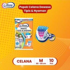 10 PCS Lifree Popok Celana Dewasa Tipis & Nyaman M/L/XL Kemasan Sachet Satuan