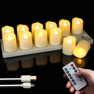 Candle Light Rechargeable Candles Timer Remote LED Tea Light Flameless For Wedding Room Garden Holiday Lighting Home Decoration2026