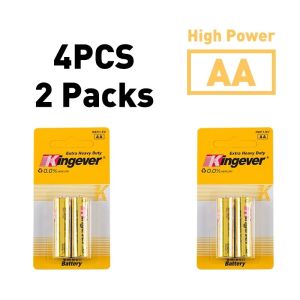Kingever 100% Original AA AAA D High Power 2PACKS Extra Heavy Duty Battery Battery Golden Series