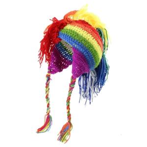 Rainbow Roman Knight Hat Novelty Beanie Earflap Hat Halloween Funny Hat Outdoor Beanie Funny Party