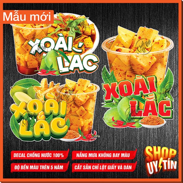 Miếng dán XOÀI LẮC muối ớt sticker trang trí xe đẩy dán tường decal ...