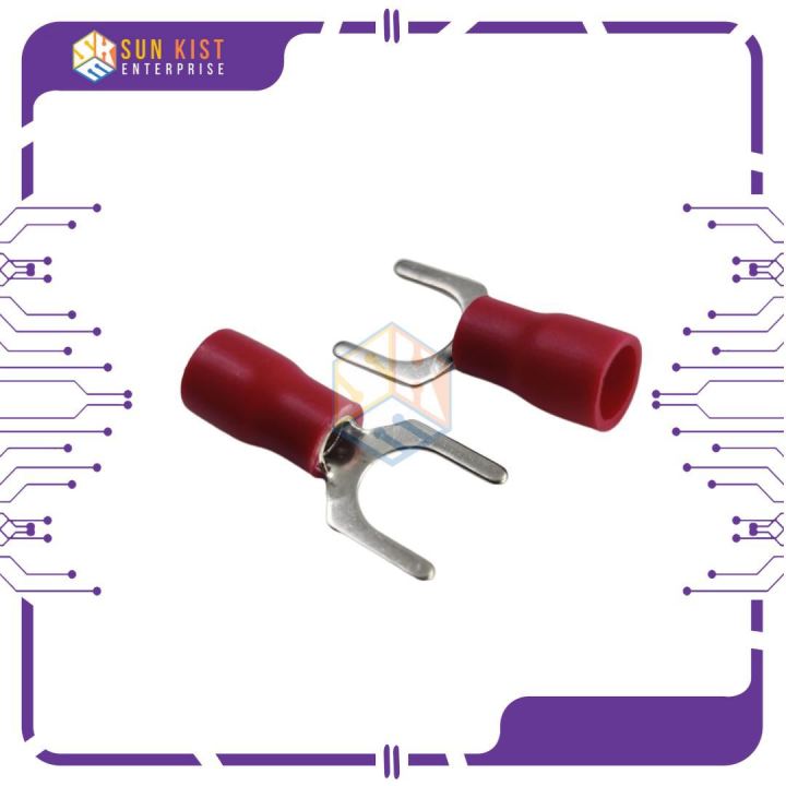 Terminal Block Insulated Spade Connector Electrical Furcate Lug Crimp Cable Wire Fork Sv1.25-5