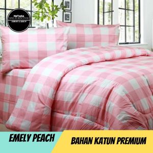Mutiara Bedcover Set Bahan Katun Lokal Premium Motif EMELY Badcover Set Homemade Adem Aestetic Promo Bed Cover Murah