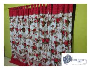 (COD) Gorden Pintu tali bisa Jendela Motif AUTUNM ROSE