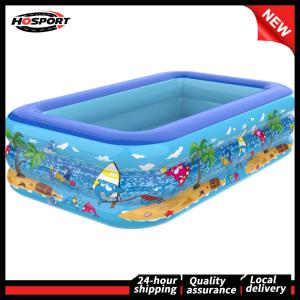 【HOSPORT】 สระว่ายน้ำเป่าลมสำหรับเด็กลายการ์ตูน สีสันสดใส เหมาะสำหรับเล่นในบ้านและนอกบ้านในช่วงฤดูร้อน ขนาดกว้างขวางและปลอดภัยสำหรับเด็ก