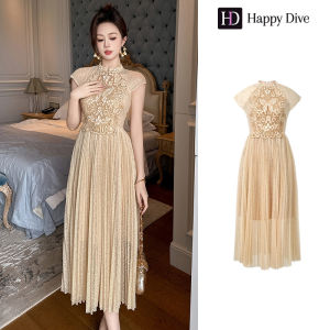 Happy Diva เดรสผู้หญิง เดรสสีกากี เดรสทรงเอ เดรสลูกไม้ เดรสทำงาน เดรสไฮโซ เดรสวินเทจ เดรสออกงาน เดรสปาร์ตี้ ชุดราตรี 9880